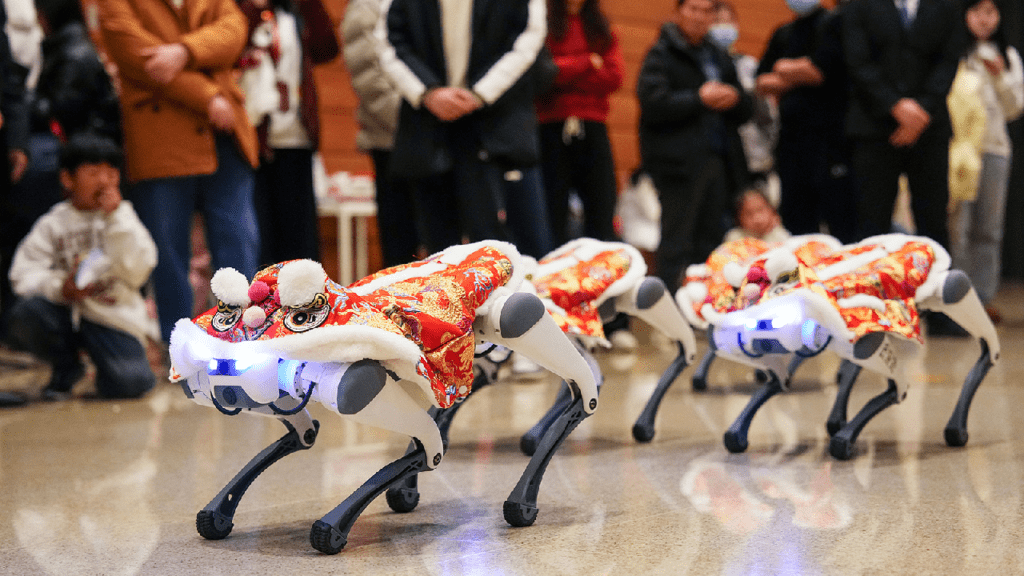 Robot Dogs Bring Joy As Mini Lion Dancers At Spring